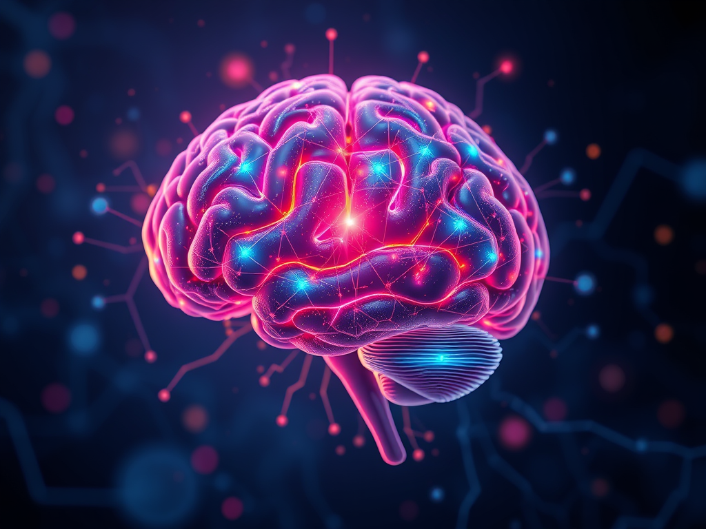 Colorful digital representation of brain