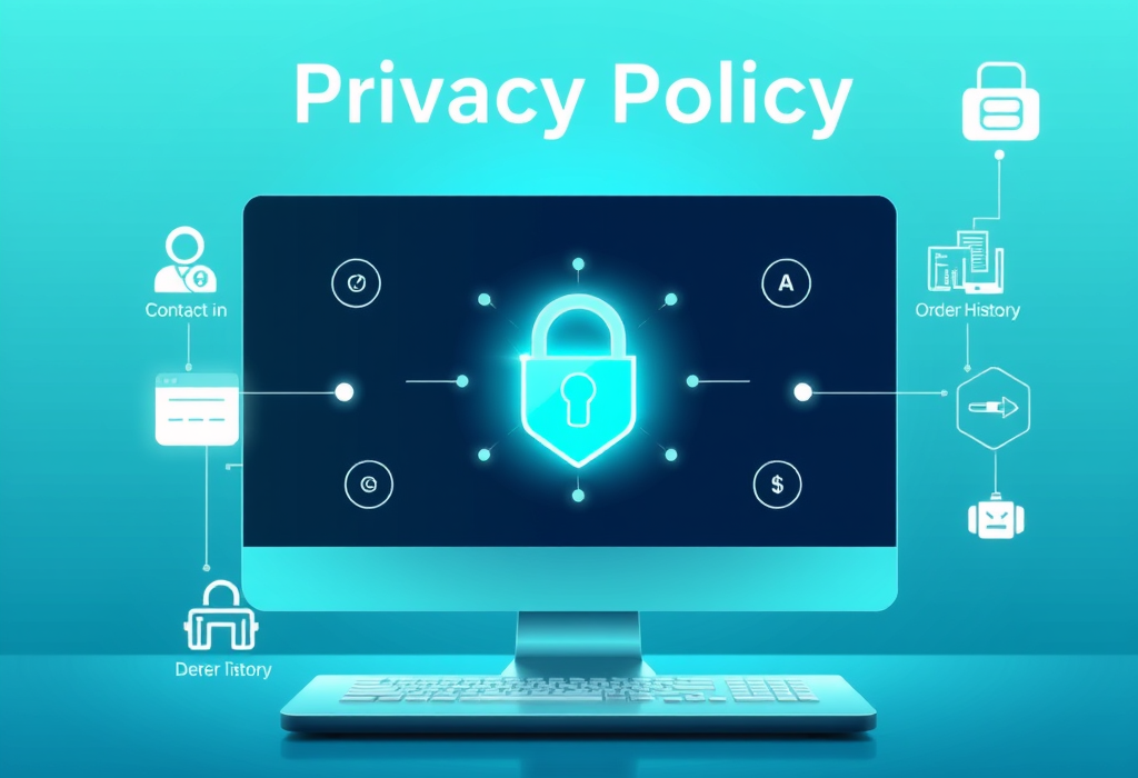 Computer screen displaying privacy policy elements
